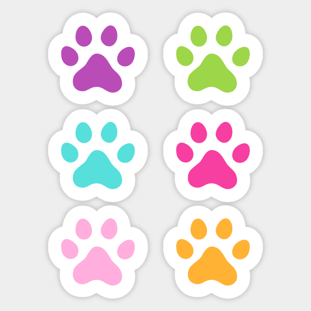 Colorful paw print Sticker by Mhea